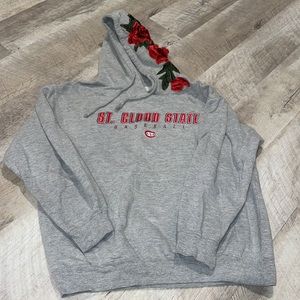 Vintage hoodie with appliqué on hood